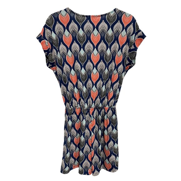 The Nines Romper Size Small Surplice Neck Geometric Drawstring Waist Bohemian - Picture 2 of 7